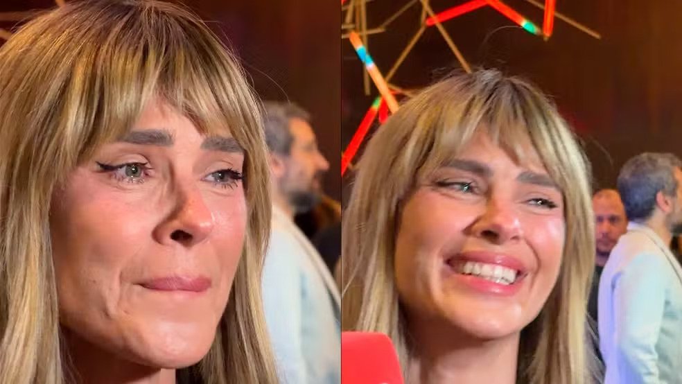 Carolina Dieckmmann chora com presença surpresa do filho em estreia de filme: 'O coração salta'